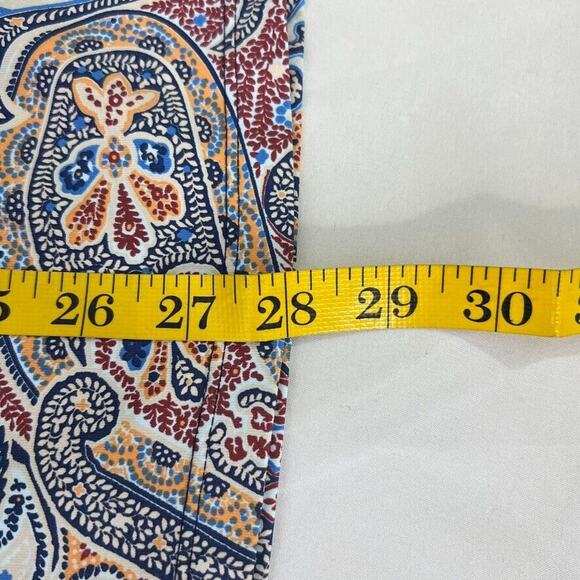J McLaughlin Blue Paisley Stretch Half Sleeve Blouse Shirt Size Large Women’s - Picture 11 of 11